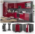 VICCO Eckunterschrank 87 cm Bordeaux Hochglanz K&uuml;chenschrank H&auml;ngeschrank
