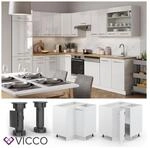 VICCO Eckunterschrank 87 cm Wei&szlig; K&uuml;chenzeile Unterschrank Fame