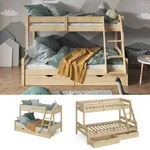 VitaliSpa Hochbett Kinderbett Spielbett Everest Natur modern 120x200 Massivholz