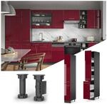 Vicco Apothekerhochschrank 30 cm Bordeaux Hochglanz K&uuml;chenschrank Hochschrank