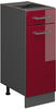 Vicco Schubunterschrank Küchenschrank Küchenzeile R-Line 30 cm Anthrazit Bordeaux