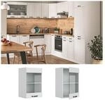 Vicco H&auml;ngeglasschrank 40 cm Wei&szlig; K&uuml;chenschrank H&auml;ngeschrank K&uuml;chenzeile R-Line