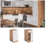 Vicco Schubunterschrank K&uuml;chenschrank K&uuml;chenzeile R-Line 40 cm Goldkraft Wei&szlig;