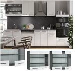 VICCO H&auml;ngeglasschrank 80 cm Wei&szlig; Hochglanz K&uuml;chenschrank H&auml;ngeschrank