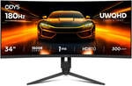 ODYS XP34 PRO-X Curved Gaming Monitor, 34 Zoll (86 cm), WQHD, 180 Hz, 1 ms, HDR10,
