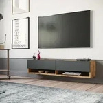 Fernsehtisch Laitila 140x31,5x29,5cm Eiche rustikal/Anthrazit [en.casa]