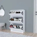 Schuhschrank Aurskog 110x73,5x24cm Wei&szlig; [en.casa]