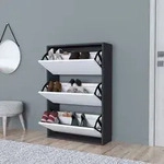 Schuhschrank Aurskog 110x73,5x24cm Anthrazit/Wei&szlig; [en.casa]