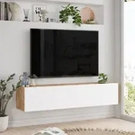 Fernsehtisch Lapinlahti 140 x 31,5 x 29,5 cm Eiche rustikal/Wei&szlig; [en.casa]