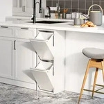 M&uuml;lltrennschrank Sollentuna Metall 2x14 L Wei&szlig; [en.casa]