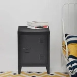 Nachtschrank Inari 2er Set Stahl Schwarz [en.casa]