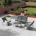 Gartenm&ouml;belset Kivanta 5-tlg. Dunkelgrau [en.casa]