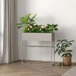 Blumenst&auml;nder Joensuu mit Ablage 80x80x25cm Hellgrau [en.casa]