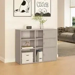 Aktenschrank Kliri Stahl 100x32x81 cm Kamelfarben [en.casa]