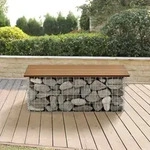 Gabionenbank Friesland WPC 100x45x30 cm Teakholzfarben pro.tec
