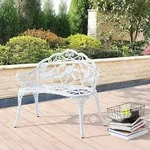 Gartenbank Monfalcone Gusseisen im Antik-Design Wei&szlig; [casa.pro]