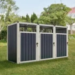 M&uuml;lltonnenbox Tarbek f&uuml;r 3 Tonnen Stahl verzinkt Anthrazit 121x219x82cm...