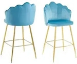Barhocker 2er-Set &brvbar; blau &brvbar; Ma&szlig;e (cm): B: 52 H: 100