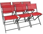 Gartenstuhl 6er-Set &brvbar; rot &brvbar; Ma&szlig;e (cm): B: 45 H: 79