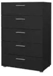 Kommode &brvbar; schwarz &brvbar; Ma&szlig;e (cm): B: 70 H: 102 T: 40.3