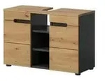 Waschbeckenunterschrank &brvbar; grau &brvbar; Ma&szlig;e (cm): B: 80 H: 55