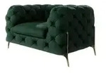 S-STYLE Chesterfield Sessel Natalie &brvbar; gr&uuml;n &brvbar; Ma&szlig;e (cm): B: 125 H: 75