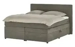 Boxspringbett mit Bettkasten &brvbar; grau &brvbar; Ma&szlig;e (cm): B: 204 H: 124