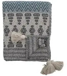 Bloomingville Milas Decke, Blue, Recycelte Baumwolle