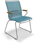 Houe CLICK Dining Chair gro&szlig;e R&uuml;ckenlehne mit Bambusarmlehnen Petrol