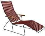 Houe CLICK Sunlounger mit Bambusarmlehnen Paprika