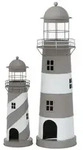 Boltze Leuchtturm Laterne Amrum 2er Set, H 48-75 cm x &empty; 15,5-22 cm