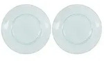 House Doctor Gro&szlig;er Teller aus Glas Rain 2er, &empty; 27 cm, aqua