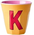 RICE Melamin Becher Buchstaben, &Oslash;9 x H9cm, mehrfarbig, K2