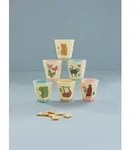 RICE Kleine Melamin Becher Sweet Jungle Print - 6er Set, 6 Pack - 160 ml, L:30 cm,