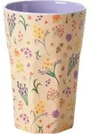 RICE Hoher Melamin Becher Wild Flower, 400 ml &Oslash; 9 cm, H&ouml;he 13 cm