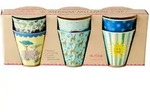 RICE Melamin Becher 6er-Set Funky Prints Blau, Medium: L33 x B9 x H13 cm, diverse