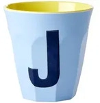 RICE Melamin Becher Buchstaben, &Oslash;9 x H9cm, mehrfarbig, J1