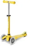 Micro Mini Deluxe LED Kinderroller Gelb - LED R&auml;der, Verstellbarer Lenker, Ab 2