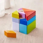 Haba Tangram W&uuml;rfel Logikspiel Holzspielzeug f&uuml;r Kinder 21 Teile bunt - 3D-Figuren,