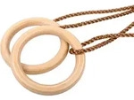 Turnringe aus Holz f&uuml;r Kinder &Oslash;18 cm, verstellbare Seile 122 cm - small foot - bis