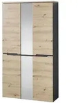 Dielenschrank Memphis 3-t&uuml;rig mit Spiegel Artisan Eiche Graphit - Natur,...