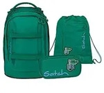 Satch Pack Fearless Green Schulrucksack Set 3tlg