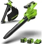 Greenworks 40V Laubbl&auml;ser / Laubsauger 370 km/h - 2x 2Ah Akkus