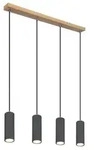 Globo 57911-4HG Pendelleuchte Robby 4x35W | GU10 - schwarz, Holz