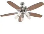 Globo 0337 Deckenleuchte mit Ventilator Jerry 5x40W | E14 - Zugschalter