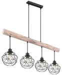 Globo 15416-4 Deckenleuchte Theodor 4x60W | E27 - schwarz, Holz