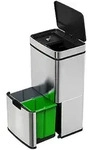 Design-M&uuml;lltrenn-System mit Sensor, 4 Beh&auml;lter, Edelstahl, 75 Liter
