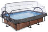 EXIT Swimming Pool rechteckig 300 x 200 x 65 cm braun inkl. Sonnendach