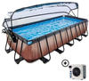 EXIT Swimming Pool rechteckig Premium 540 x 250 x 122 cm Holzoptik inkl. Sonnendach +