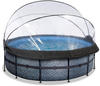 EXIT Swimming Pool Premium Ø 427 x 122 cm grau inkl. Sonnendach
